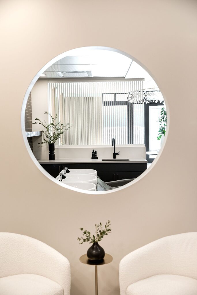 Luxury Waiting Area at The Headroom Salon in Calgary
