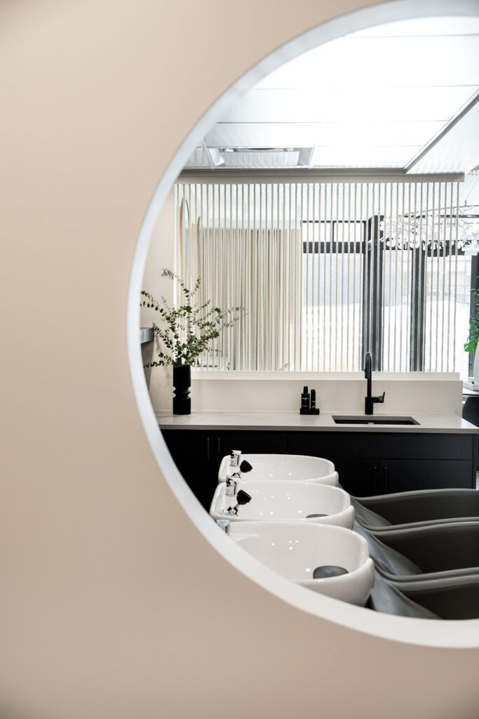 Luxury Shampoo Stations at The Headroom Salon in Calgary
